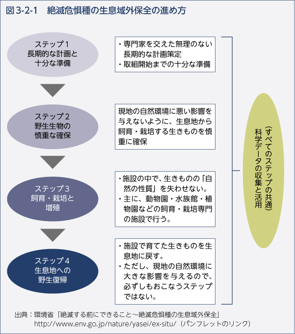 図3-2-1　絶滅危惧種の生息域外保全の進め方