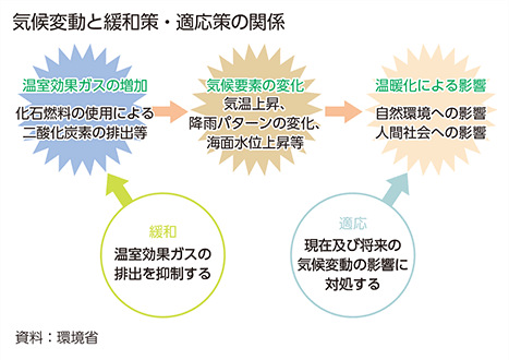 気候変動と緩和策・適応策の関係