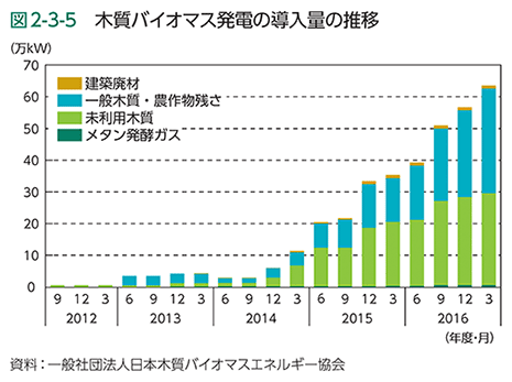 図2-3-5　木質バイオマス発電の導入量の推移