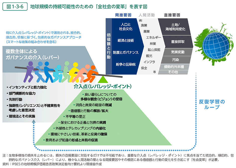 図1-3-6　地球規模の持続可能性のための「全社会の変革」を表す図