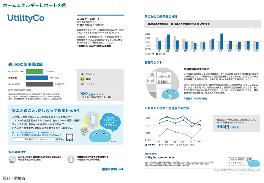 ホームエネルギーレポートの例