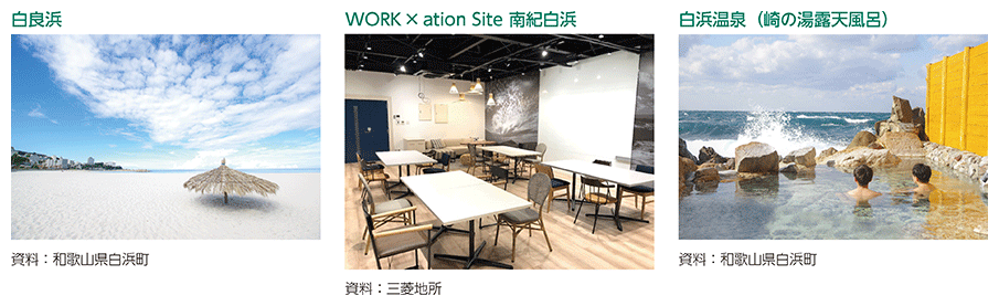 白良浜、WORK×ation Site 南紀白浜、白浜温泉（崎の湯露天風呂）