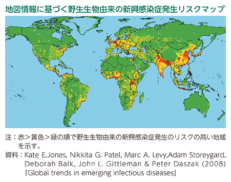 地図情報に基づく野生生物由来の新興感染症発生リスクマップ