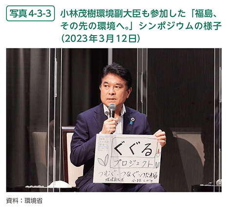 写真4-3-3　小林茂樹環境副大臣も参加した「福島、その先の環境へ。」シンポジウムの様子（2023年3月12日）