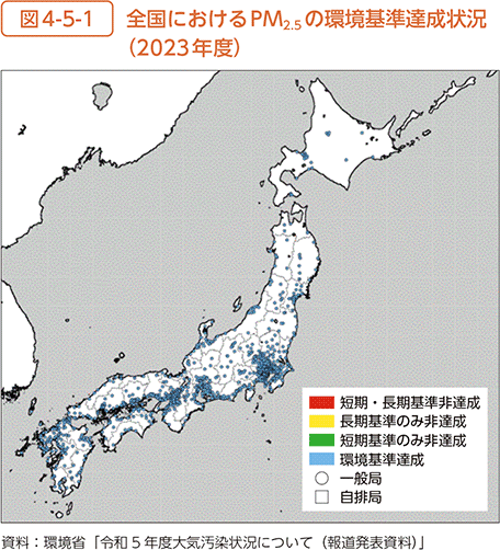 図4-5-1　全国におけるPM2.5の環境基準達成状況（2023年度）