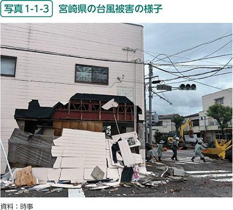 写真1-1-3　宮崎県の台風被害の様子