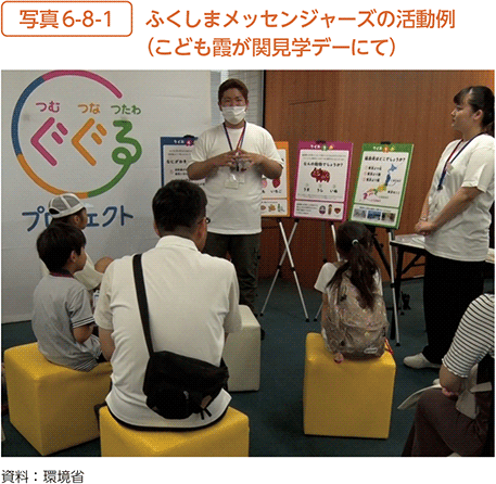 写真6-8-1 ふくしまメッセンジャーズの活動例(こども霞が関見学デーにて)