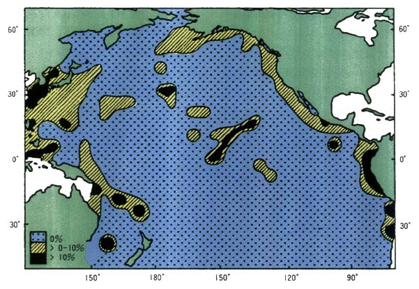 ●太平洋における油膜発見率