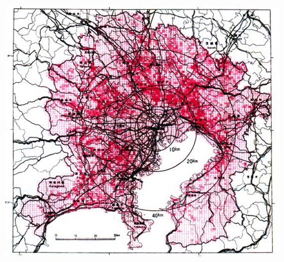 ■ランドサットデータで見た首都圏の緑被率の変化（昭和47年～60年）