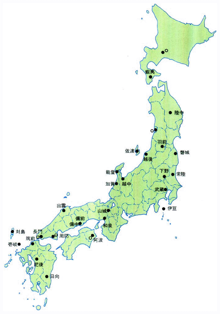 ■江戸時代のツルの分布