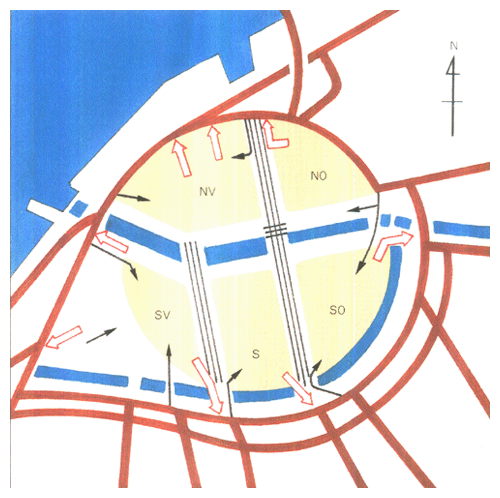 都心部への自動車乗入れ規制模式図―スウェーデン・エーテボリ市―