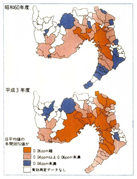大阪湾岸地域における二酸化窒素の環境濃度分布