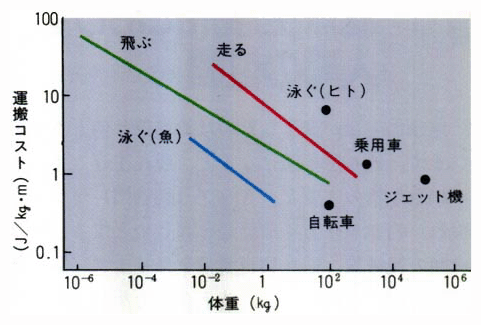 移動方法の経済性の比較