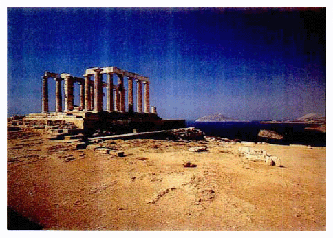 ギリシャ＝スニオン岬　ポセイドン神殿B.C．440年頃大理石