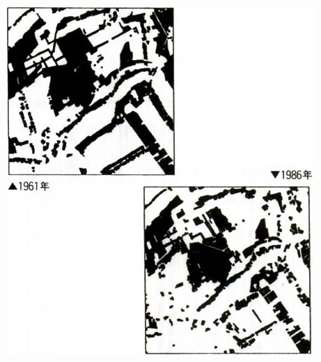 埼玉県所沢の二次林の残存状況　空中写真で見た埼玉県所沢の二次林の残存状況（4×4km）