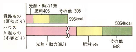 きゅうり1kgを生産するのに必要なエネルギー量