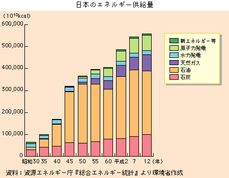 日本のエネルギー供給量