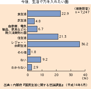 今後、生活で力を入れたい面