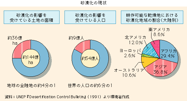 グラフ　砂漠化の現状