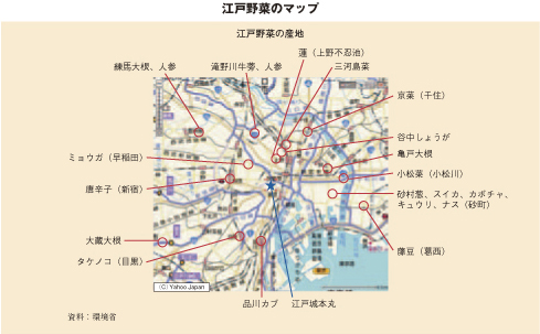 江戸野菜のマップ