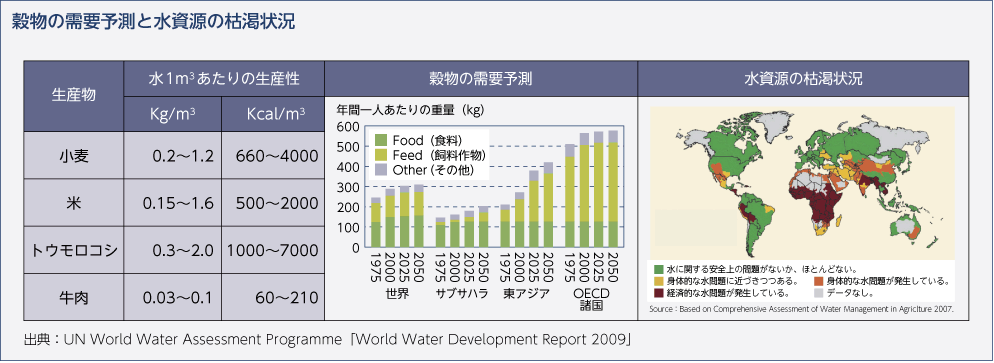 穀物の需要予測と水資源の枯渇状況