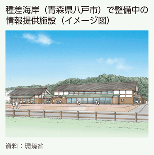 種差海岸（青森県八戸市）で整備中の情報提供施設（イメージ図）