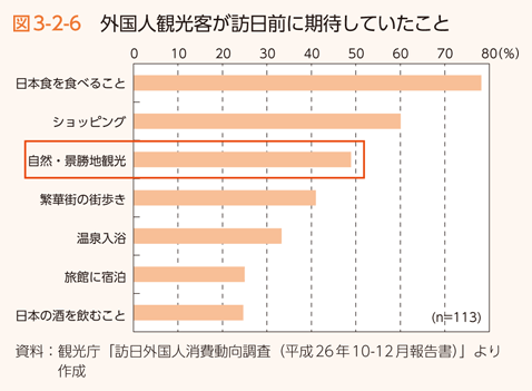 図3-2-6　外国人観光客が訪日前に期待していたこと