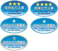 低排出ガス車認定（平成17年および21年基準）