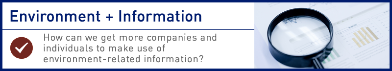 How can we get more companies and individuals to make use of enviroment-related information?