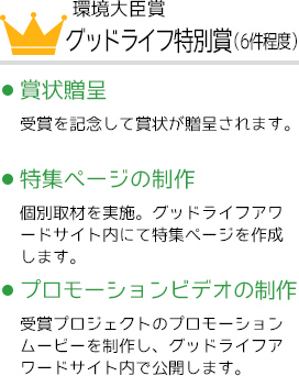 環境大臣賞グッドライフ特別賞（6件）賞状贈呈