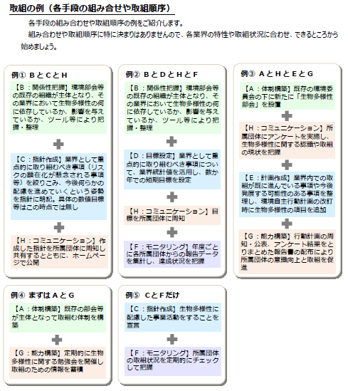 取組の例（各手段の組み合わせや取組順序）