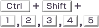 画像：コントロール　プラス　シフト　プラス　1又は2　又は3　又は4　又は5