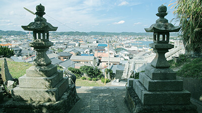 小浜八幡神社(こはまはちまんじんじゃ)からのいすみ市の町並み