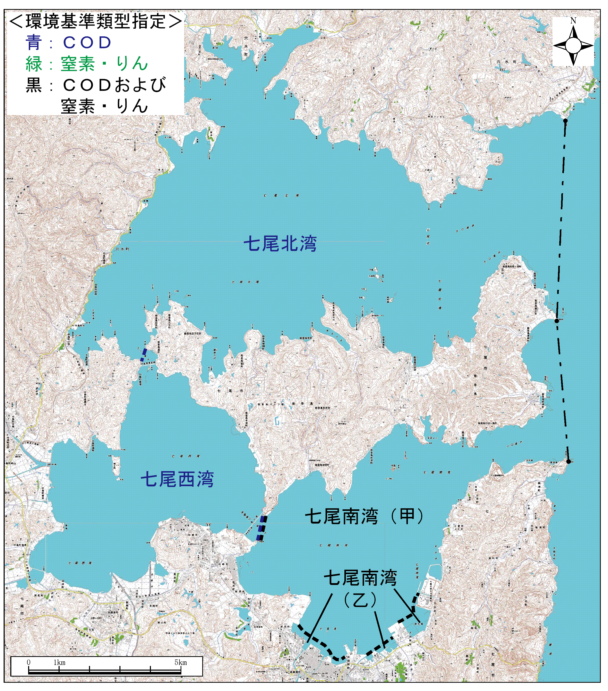 七尾湾環境基準類型の指定