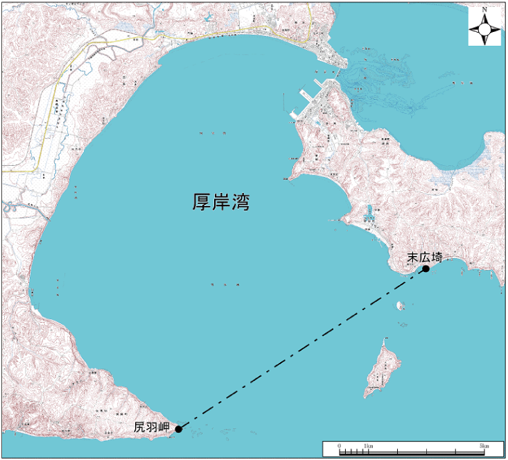 厚岸湾範囲または位置（拡大画像）