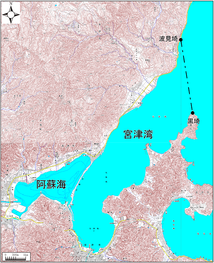 阿蘇海および宮津湾範囲または位置（拡大画像）