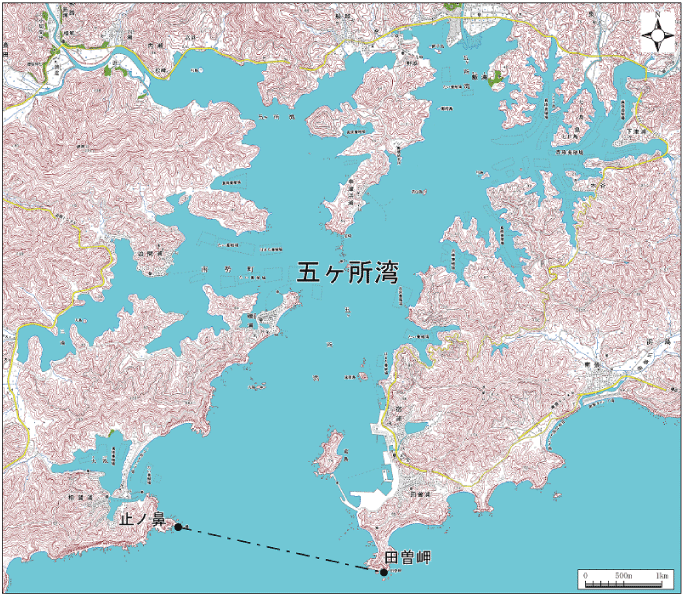 五ヶ所湾範囲または位置（拡大画像）