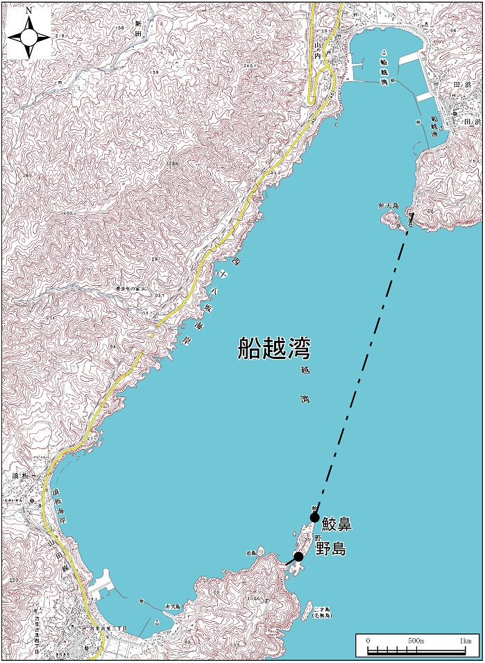 船越湾範囲または位置