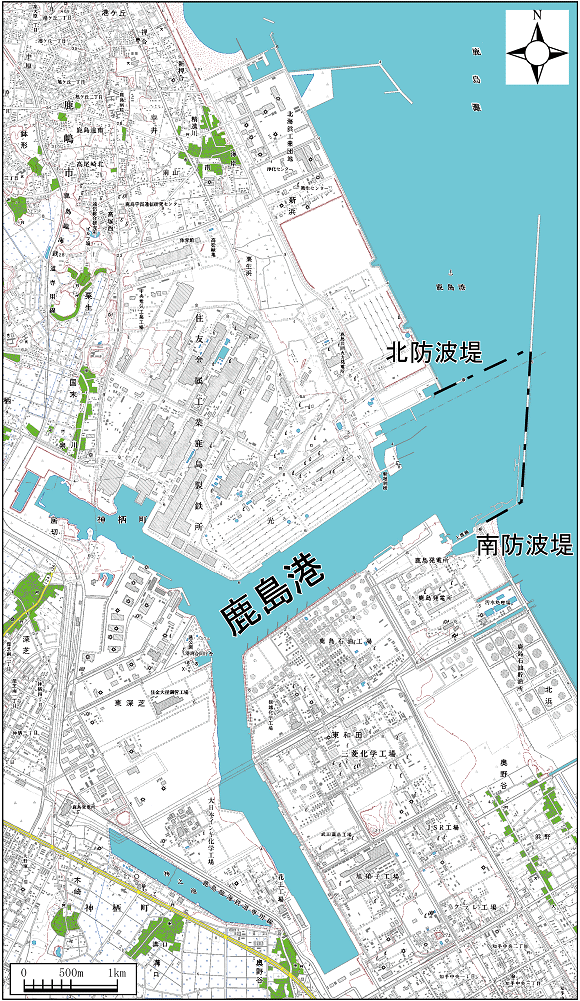 鹿島港範囲または位置（拡大画像）