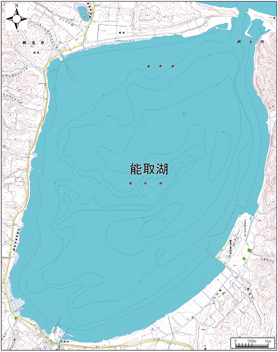 能取湖範囲または位置