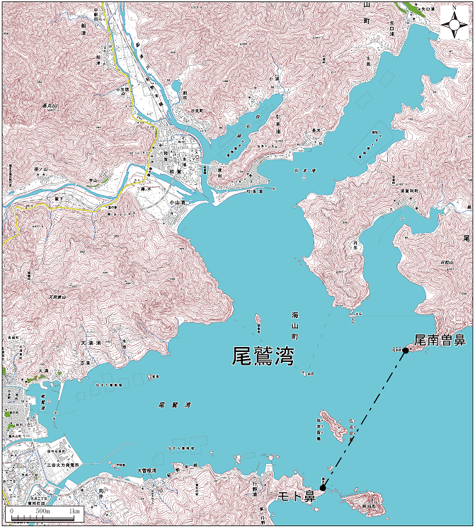 尾鷲湾範囲または位置（拡大画像）