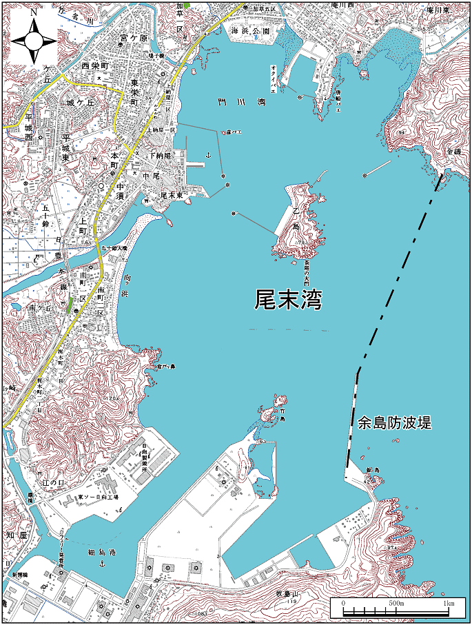 尾末湾範囲または位置