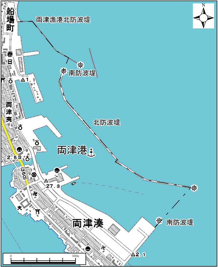 両津港範囲または位置