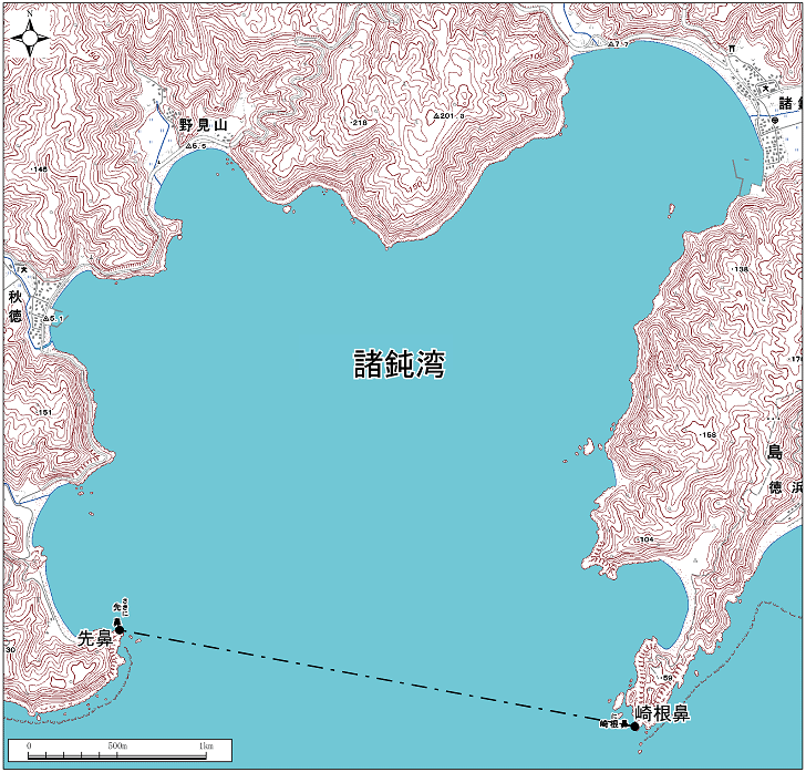 諸鈍湾範囲または位置