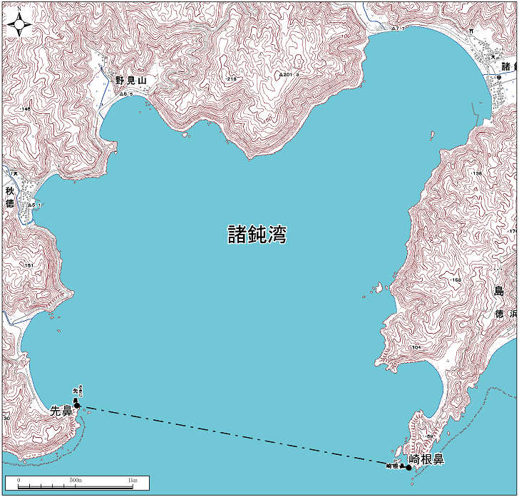 諸鈍湾範囲または位置（拡大画像）