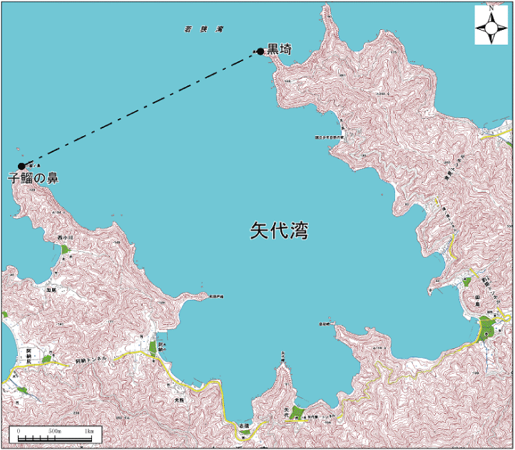 矢代湾範囲または位置