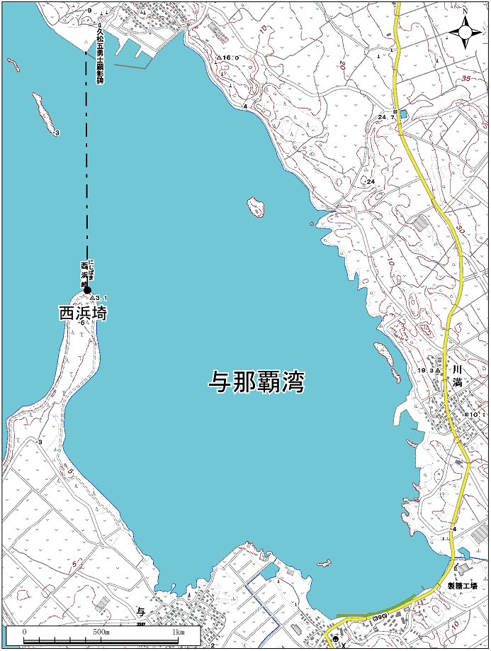 与那覇湾範囲または位置