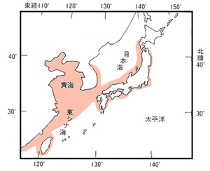 写真：マダイの分布域図