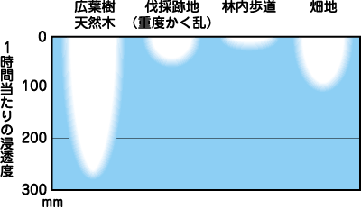 グラフ：１時間当たりの浸透度