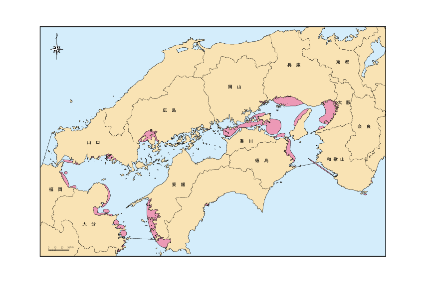 赤潮発生海域図(平成29年)
